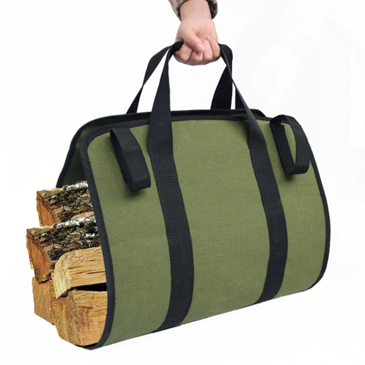 Outdoor Large Capacity Waterproof Army Green Canvas Logging Bag