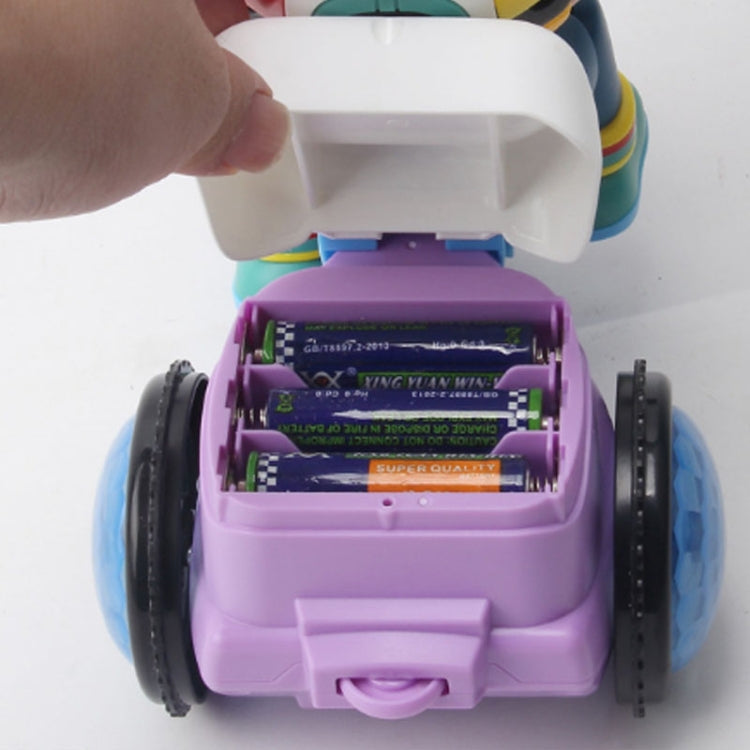 Electric Universal Stunt Tricycle Rotating Cartoon Toy Car with Light Music, Random Color Delivery