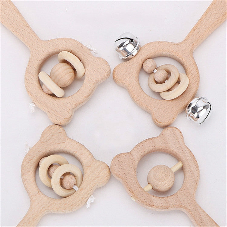 Baby Puzzle Early Education Hand Rattle Wooden Toy