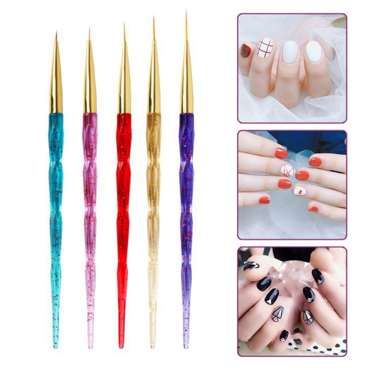 5 Piece/set Acrylic Phototherapy Nail Painting Flower Carved Crystal Pen Nail Pen