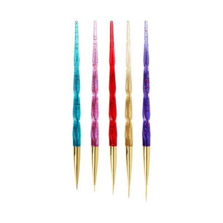 5 Piece/set Acrylic Phototherapy Nail Painting Flower Carved Crystal Pen Nail Pen