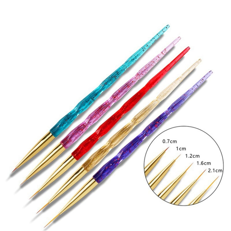 5 Piece/set Acrylic Phototherapy Nail Painting Flower Carved Crystal Pen Nail Pen