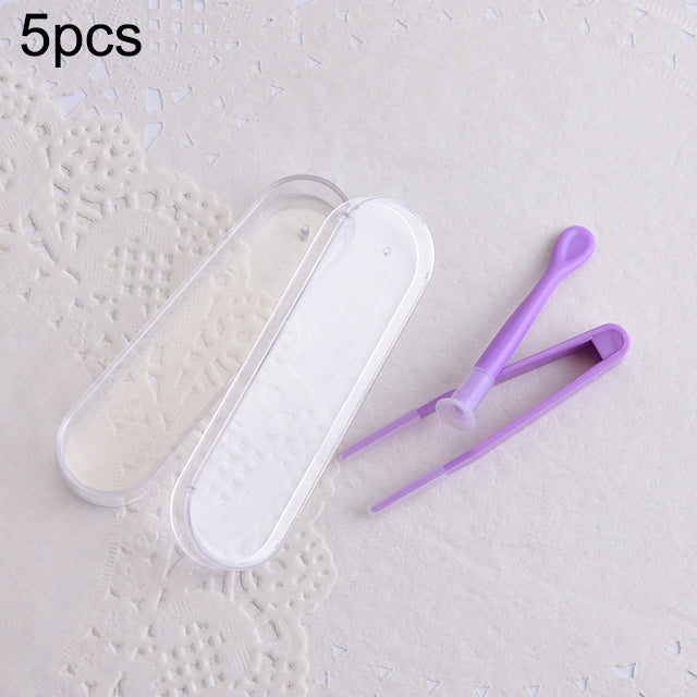 5pcs Portable Contact Lens Special Tweezer and Stick Set Travel Kit