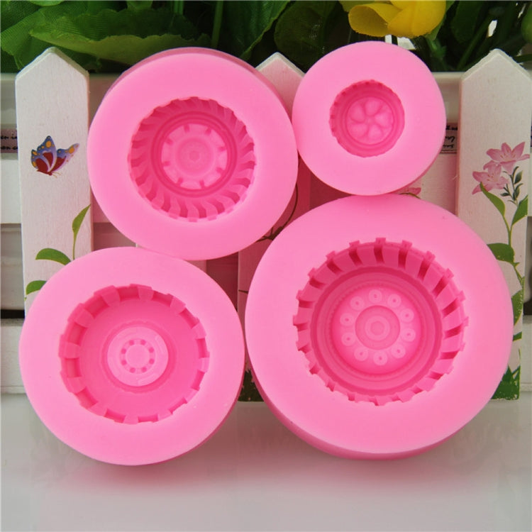 2 PCS DIY Tires Shape Sugar Craft Cake Silicone Mold Fondant Baking Decorating Tools Random Color Delivery