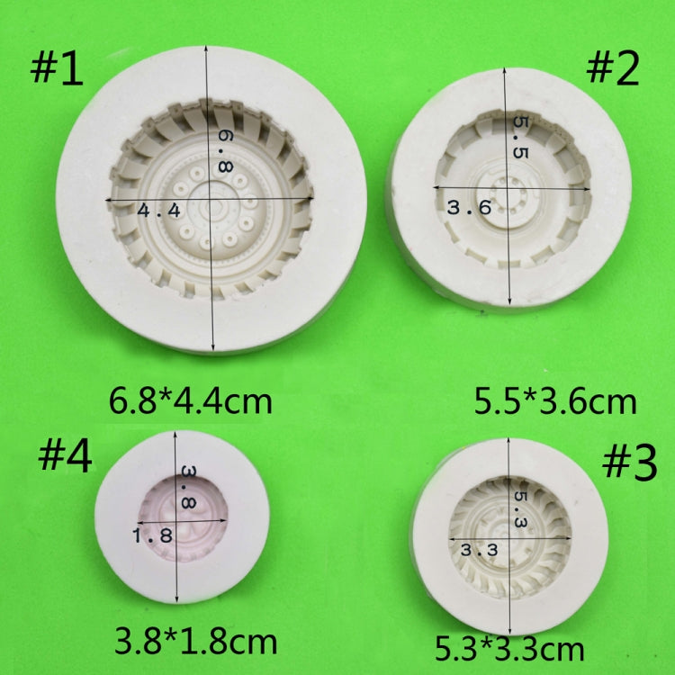 2 PCS DIY Tires Shape Sugar Craft Cake Silicone Mold Fondant Baking Decorating Tools Random Color Delivery