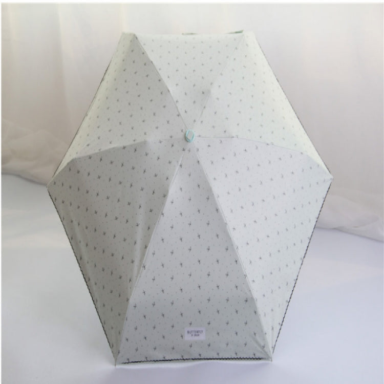 Mini Pocket 5 Folding Umbrella UV Protection Black Plastic Umbrella