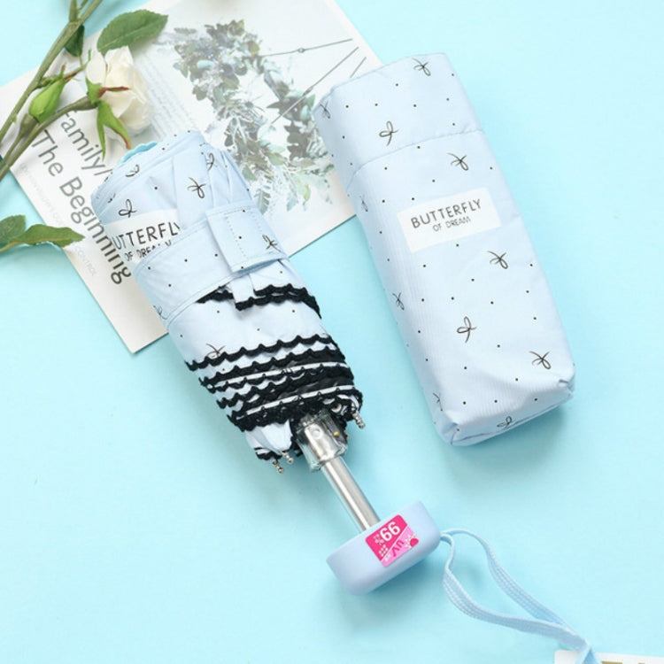 Mini Pocket 5 Folding Umbrella UV Protection Black Plastic Umbrella