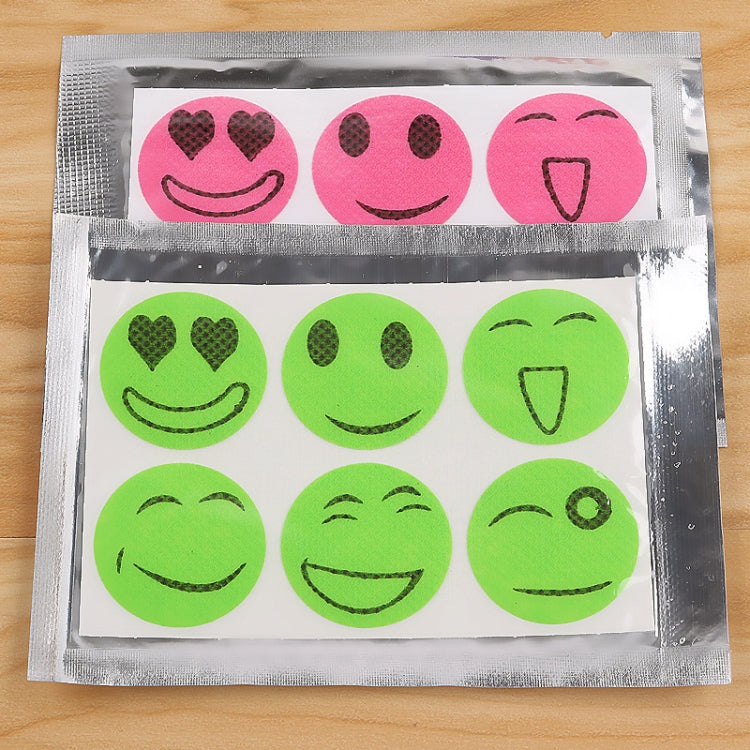 10pcs Mosquito Stickers DIY Mosquito Repellent Stickers Patches Cartoon Smiling Face Drive Repeller (Color Random Delivery)