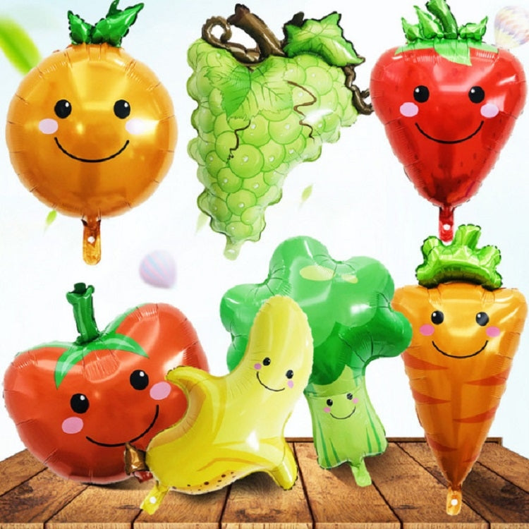 2 PCS Cartoon Vegetables and Fruits Aluminum Film Balloon Children Party Decoration Supplies Inflatable Toys