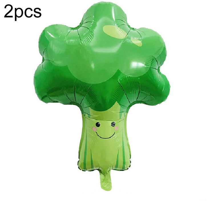 2 PCS Cartoon Vegetables and Fruits Aluminum Film Balloon Children Party Decoration Supplies Inflatable Toys