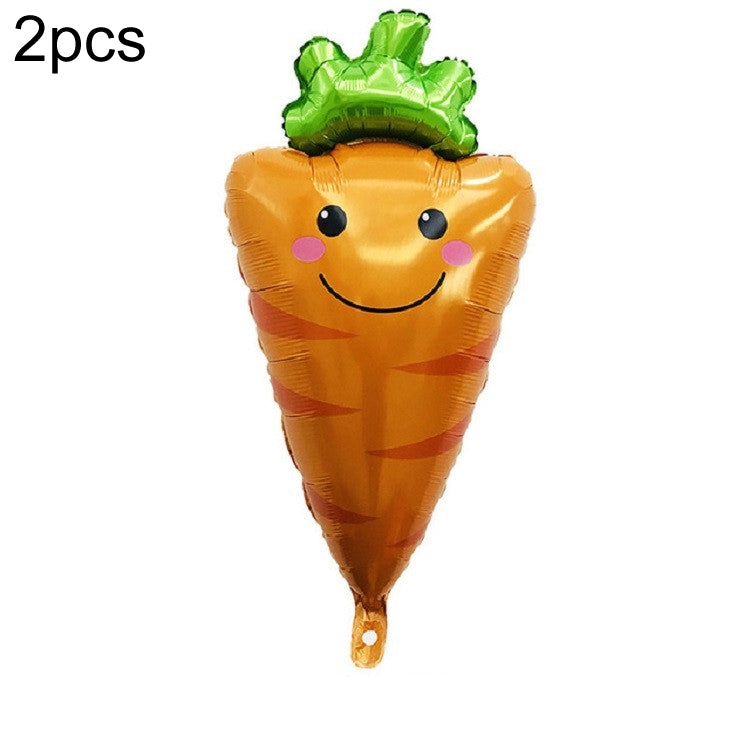 2 PCS Cartoon Vegetables and Fruits Aluminum Film Balloon Children Party Decoration Supplies Inflatable Toys