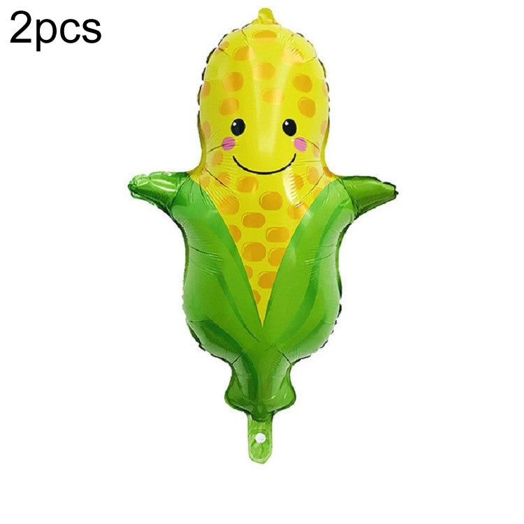 2 PCS Cartoon Vegetables and Fruits Aluminum Film Balloon Children Party Decoration Supplies Inflatable Toys