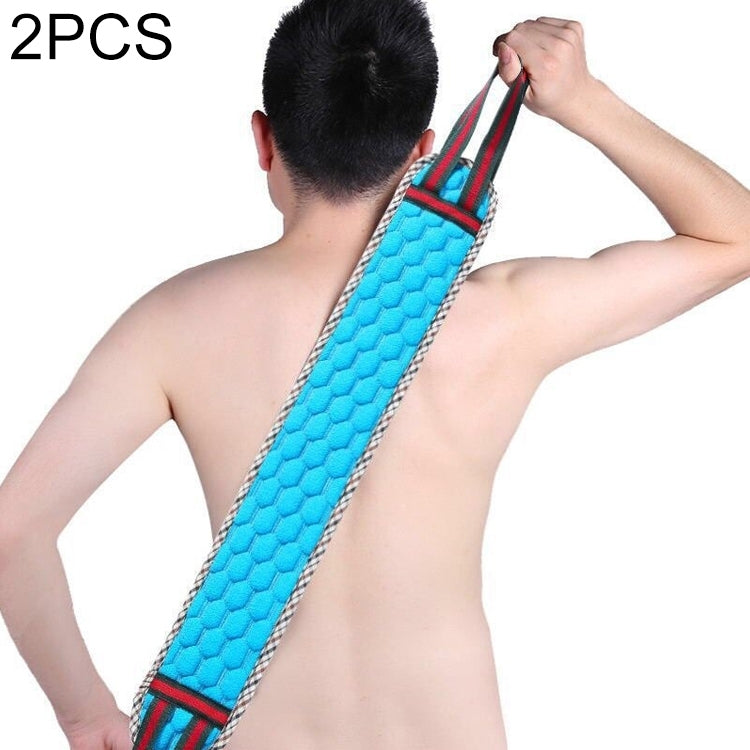 Double Sided Brush Back Exfoliating Bath Towel Strap Bathroom Tool, Random Color Delivery