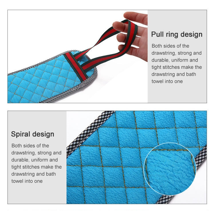 Double Sided Brush Back Exfoliating Bath Towel Strap Bathroom Tool, Random Color Delivery