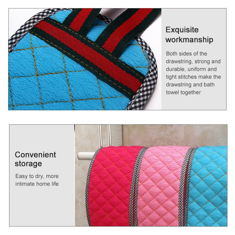 Double Sided Brush Back Exfoliating Bath Towel Strap Bathroom Tool, Random Color Delivery