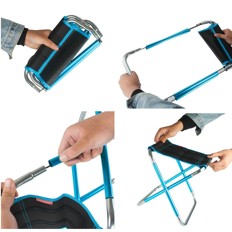 CLS Large 7075 Aluminum Alloy Outdoor Folding Stool Portable BBQ Fishing Folding Chair, Size: 30x25x31cm