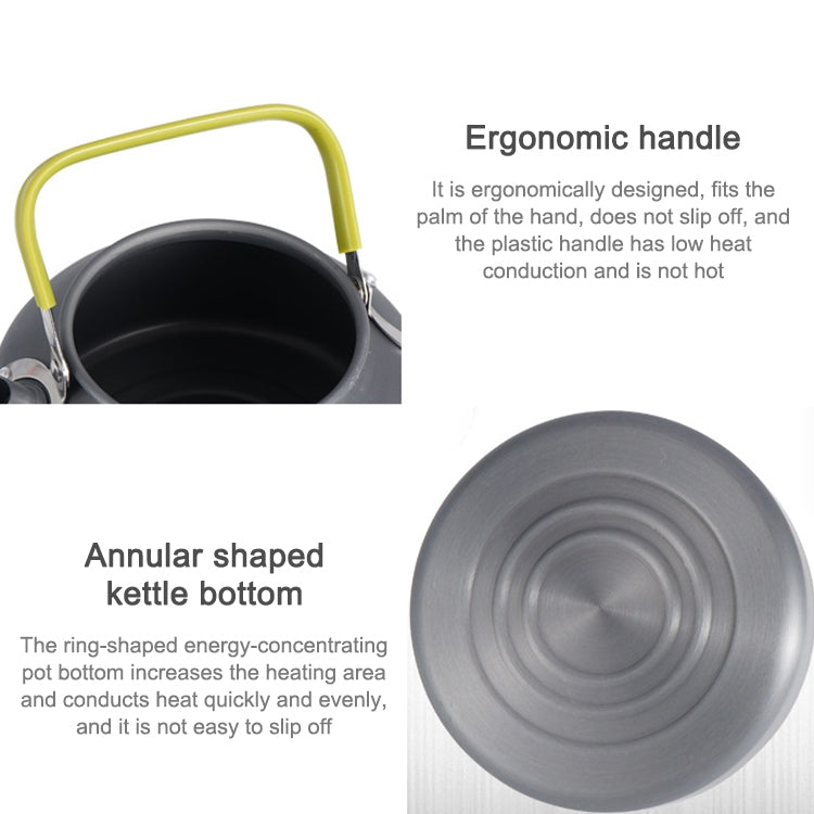 0.8L Portable Outdoor Mountaineering Picnic Aluminum Teapot Kettle Coffee Pot