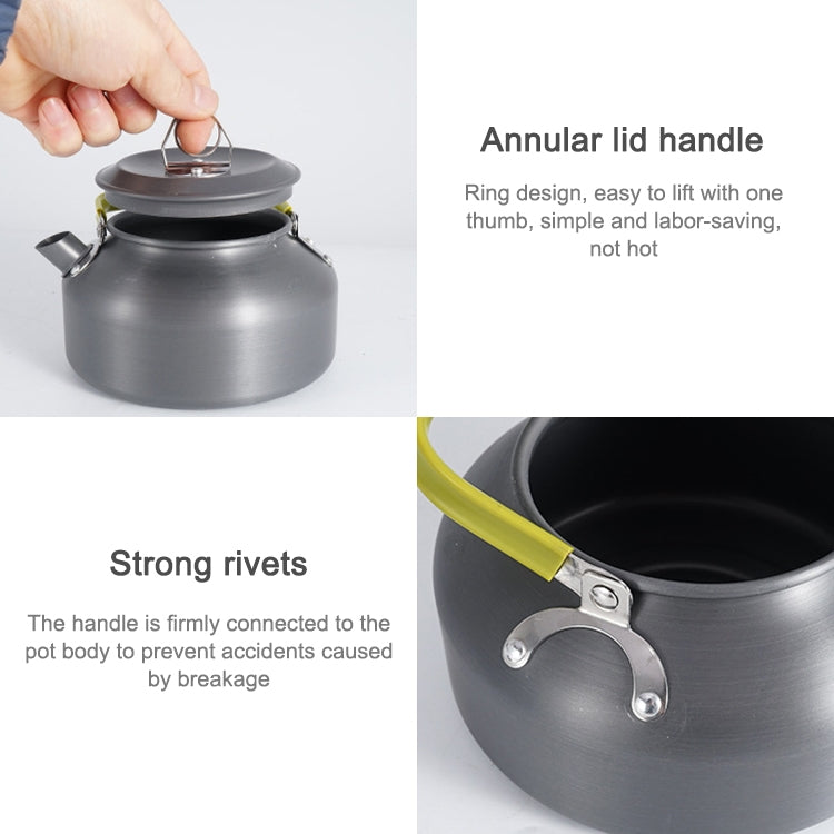 0.8L Portable Outdoor Mountaineering Picnic Aluminum Teapot Kettle Coffee Pot