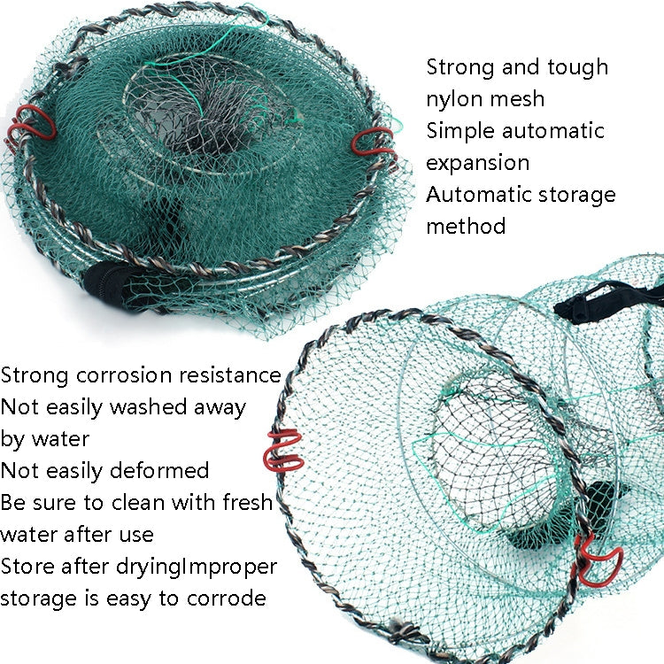 Spring Crab Cage Fishing Net Round Folding Fishing Net