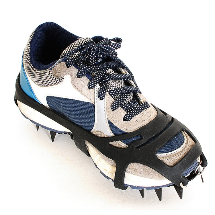 18 Teeth Silica Gel Steel Claw Ice Climbing on Foot Non-slip Mountaineering Foot Cover, One Pair