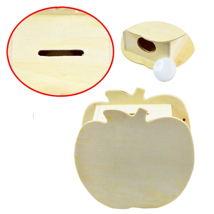 Lovely Creative Child DIY Wooden Apple Hand Painted Piggy Bank