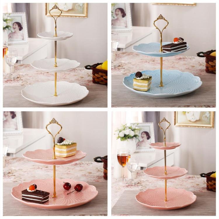 1 Set Sweets Candy Cupcake Tray Wedding Party Cake Display Stand Zinc Alloy Golden Tone cake stand