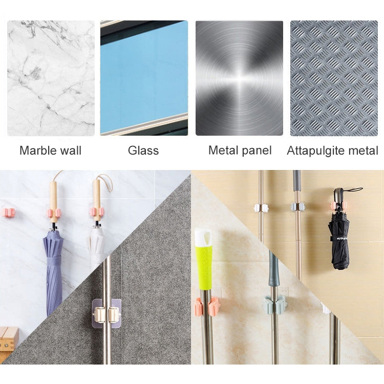 Mop Holder Wall Mounted Organizer Holder Household Kitchen Bathroom Adhesive Storage Broom Hanger Clip Hook Racks