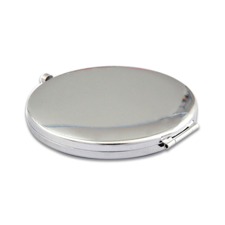 Diamond-encrusted Metal Double Side Folding Mini Portable Round Small Makeup Mirror
