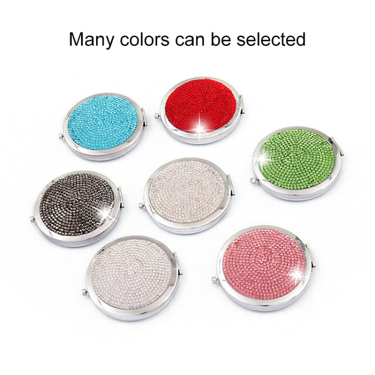 Diamond-encrusted Metal Double Side Folding Mini Portable Round Small Makeup Mirror