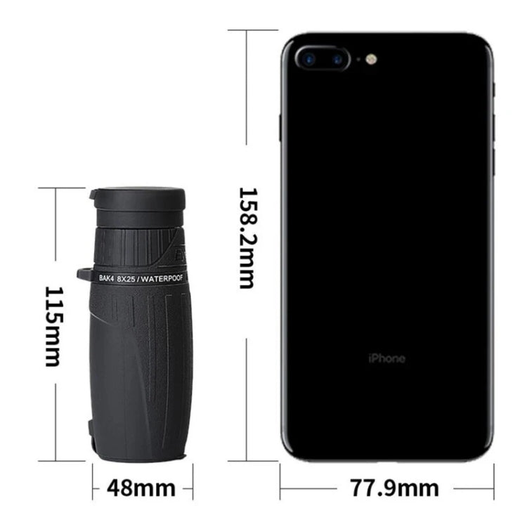 8X25 Portable Monocular Binoculars Large-field Low-light Night Vision Telescope