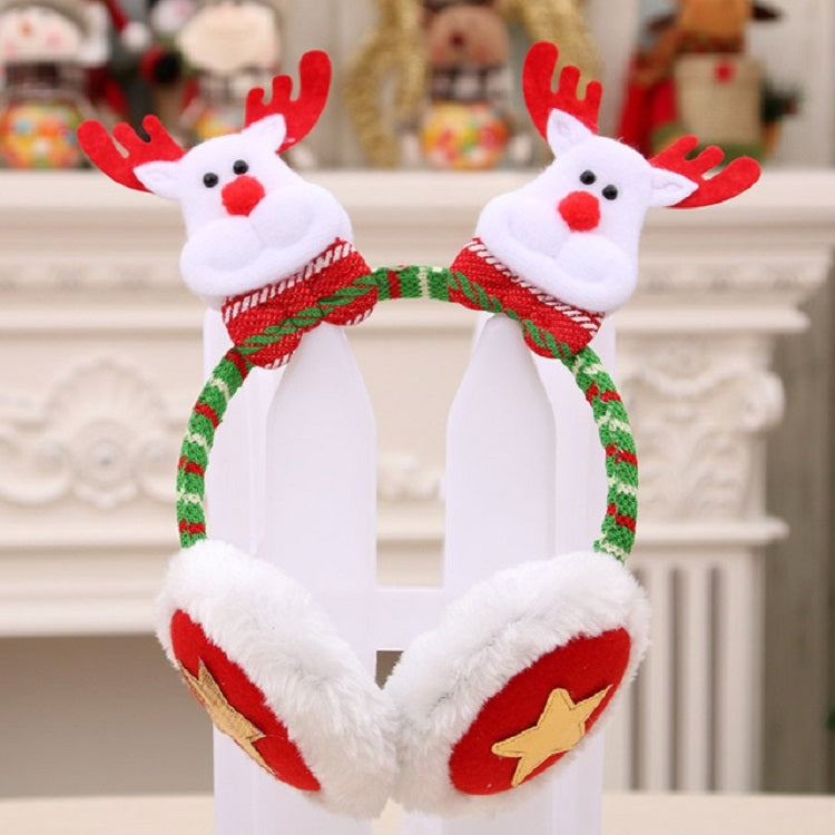 Women Men Christmas Earmuffs Head Hoop Cute Cartoon Decoration for For Winter