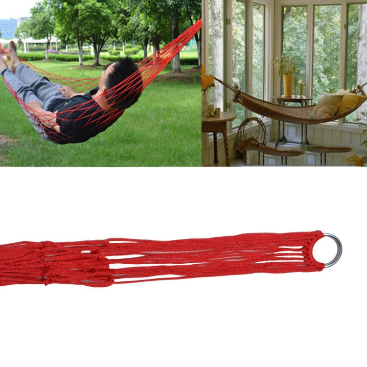 9 Strand Nylon Rope Hammock Portable Camping Leisure Mesh Hammock