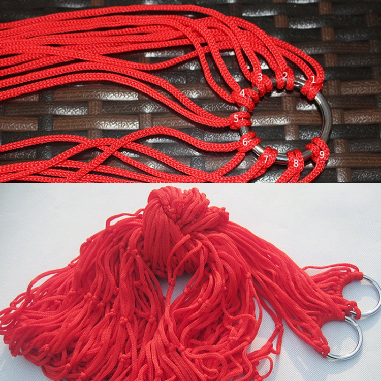 9 Strand Nylon Rope Hammock Portable Camping Leisure Mesh Hammock