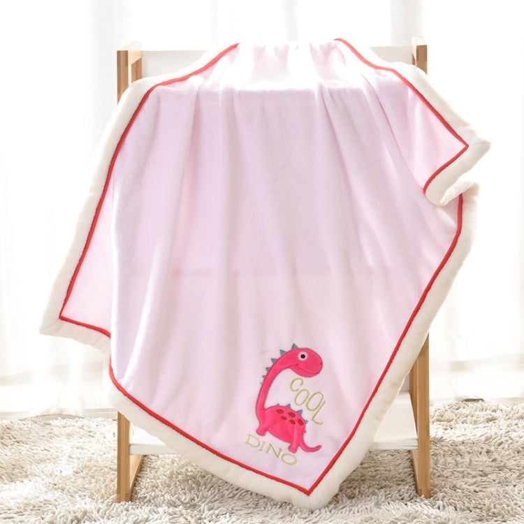 Newborn Cartoon Soild  Thicken Double Layer Coral Fleece Soft  Infant Blanket Bedding