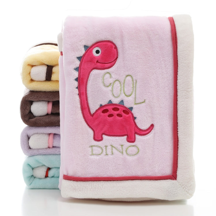 Newborn Cartoon Soild  Thicken Double Layer Coral Fleece Soft  Infant Blanket Bedding