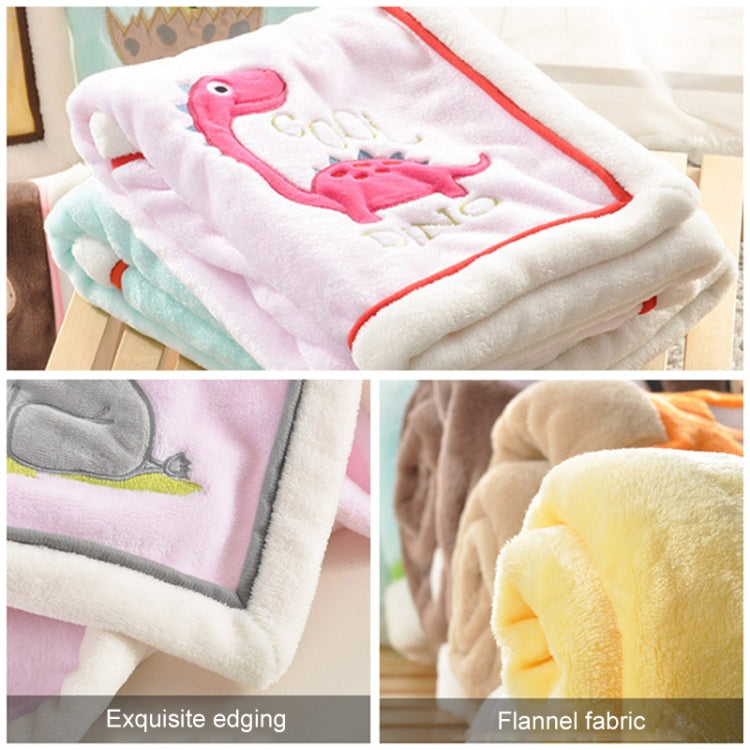 Newborn Cartoon Soild  Thicken Double Layer Coral Fleece Soft  Infant Blanket Bedding