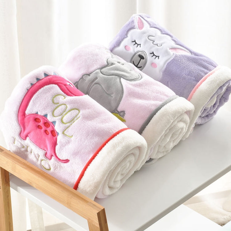 Newborn Cartoon Soild  Thicken Double Layer Coral Fleece Soft  Infant Blanket Bedding