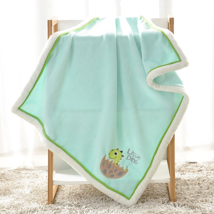 Newborn Cartoon Soild  Thicken Double Layer Coral Fleece Soft  Infant Blanket Bedding