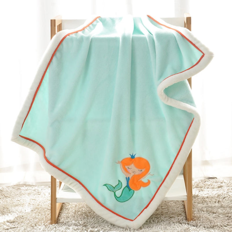Newborn Cartoon Soild  Thicken Double Layer Coral Fleece Soft  Infant Blanket Bedding