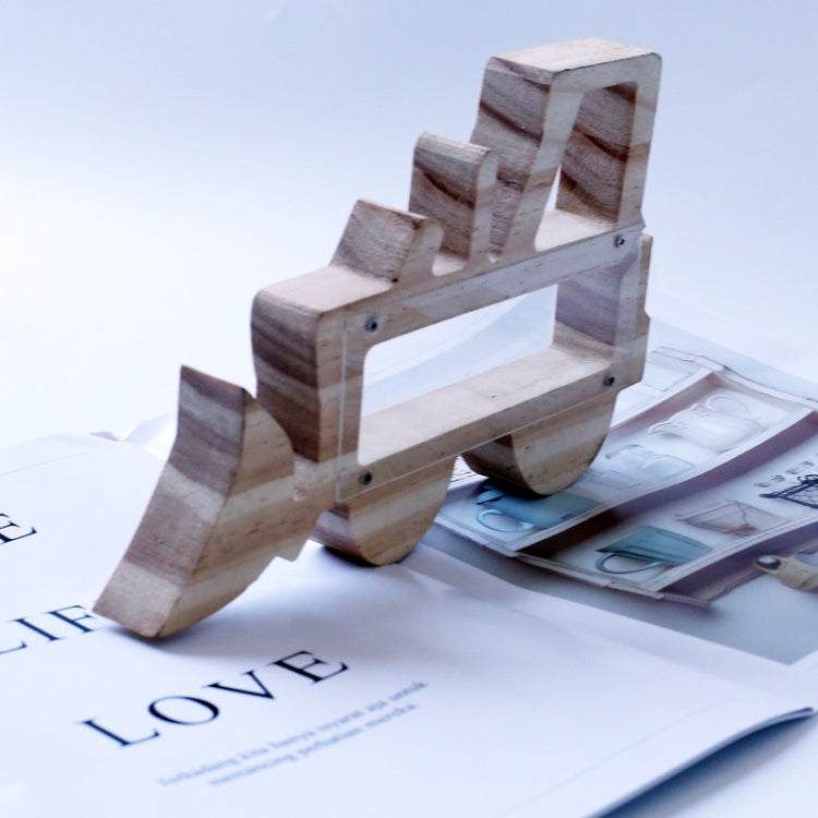 Wooden Forklift Hollowed Out Piggy Bank Children Gift