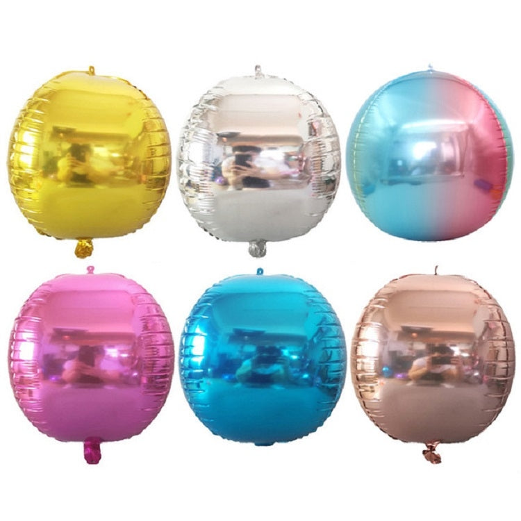 Holiday Party Wedding Decoration 4D Colorful Round Mirror Balloon