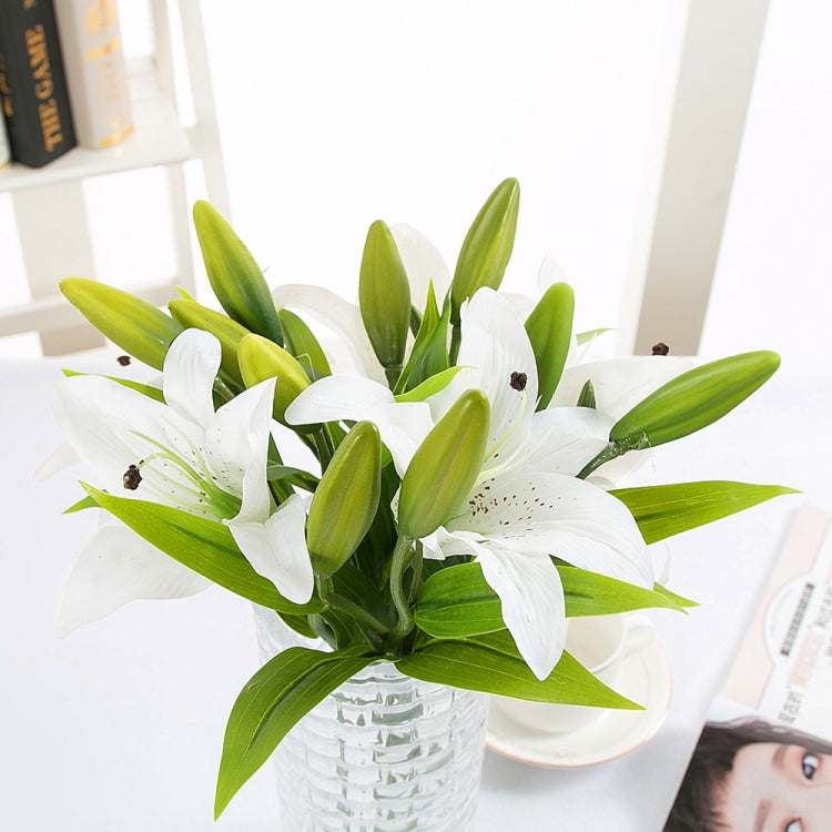 3 Branches Simulation Mini Lily Plastic Fake Flower Home Decoration Photography Wedding Supplies
