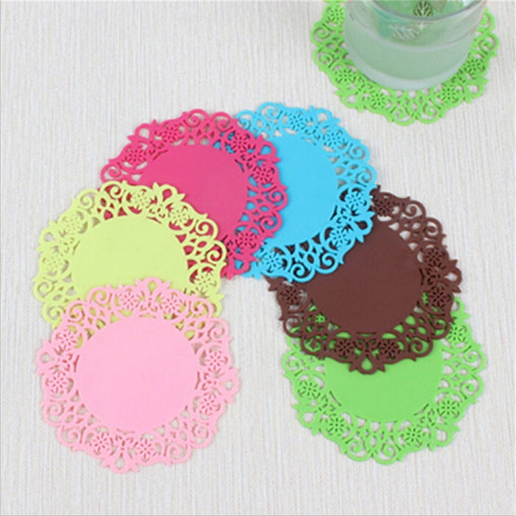 10 PCS Lace Flower Hot Coaster Silicone Cup Pad Slip Insulation Pad Cup Mat Pad Hot Drink Holder