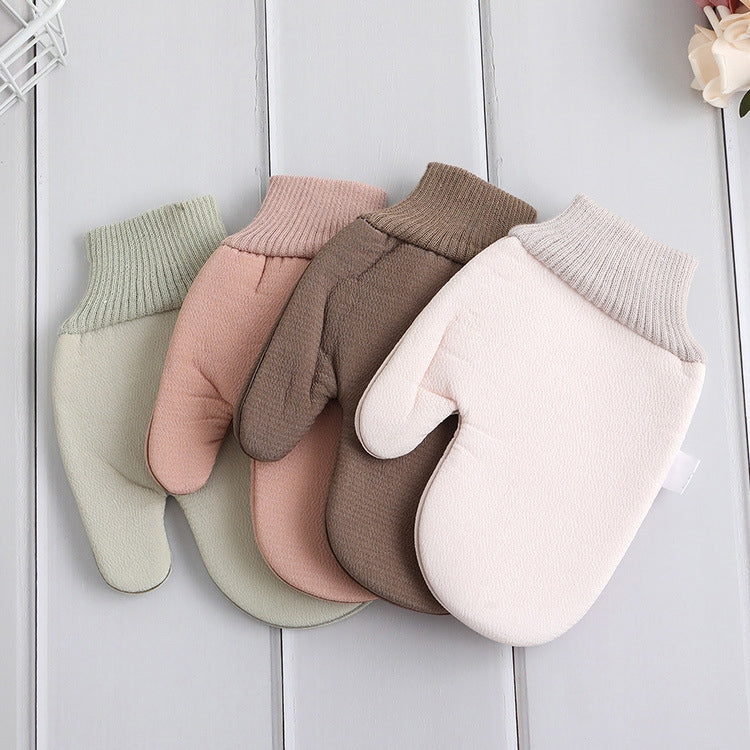 Solid Color Double-sided Soft Skin Non-slip Gloves Bath Brush