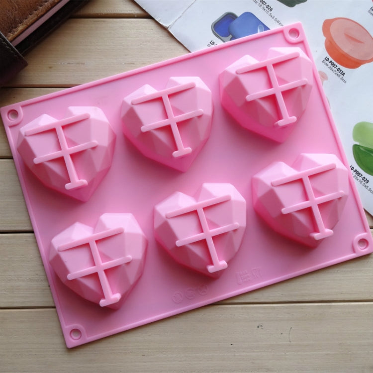 6 in 1 Heart Shape Silicone Mold For Baking Mousse Cake DIY Silicone Molds