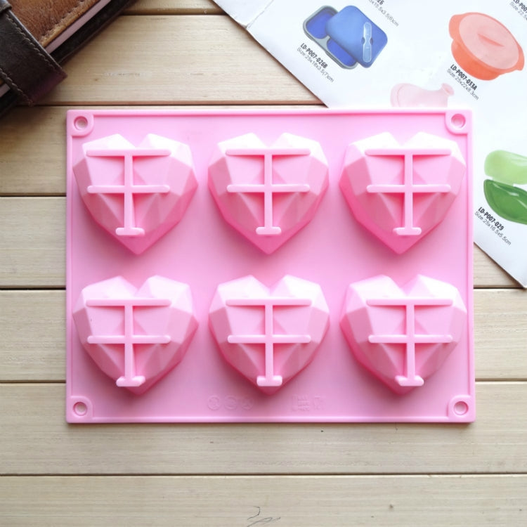 6 in 1 Heart Shape Silicone Mold For Baking Mousse Cake DIY Silicone Molds