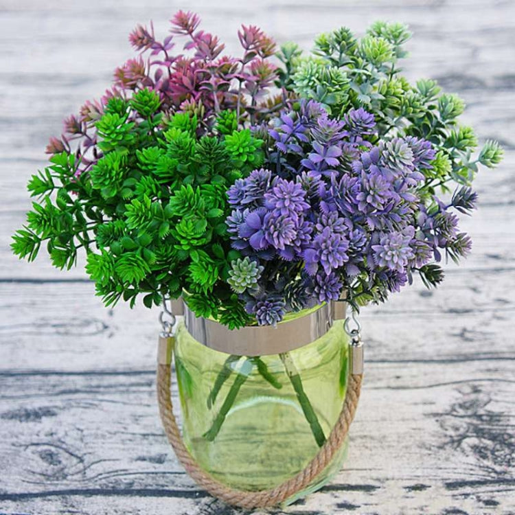 6 Branches Simulation Plant Guanyin Grass Imitation Plastic Flower Home Plant Decoration