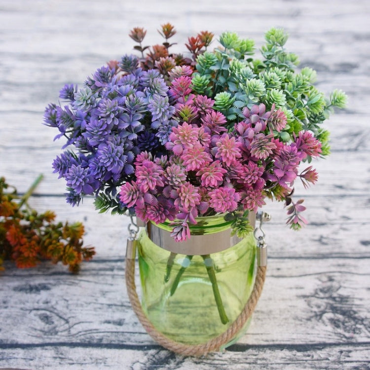 6 Branches Simulation Plant Guanyin Grass Imitation Plastic Flower Home Plant Decoration