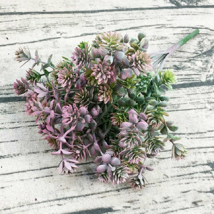 6 Branches Simulation Plant Guanyin Grass Imitation Plastic Flower Home Plant Decoration