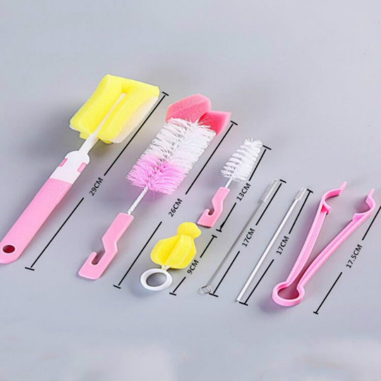 7PCS/Set Bottle Sponge Cleaning Brush Tools Straw Brush Set